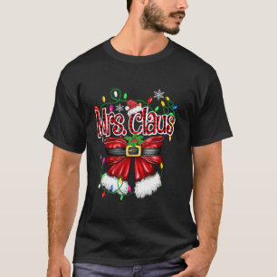 Camiseta Sr. y Sra. Claus Parejas Santa Navidades Luces Pa