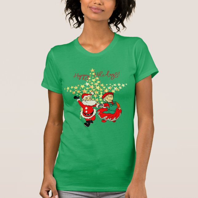 Camiseta Sr. y Sra. Claus T-Shirt Navidades Green (Anverso)