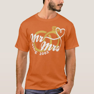 Camiseta Sr. y Sra. Desde 2002 20º aniversario del Boda