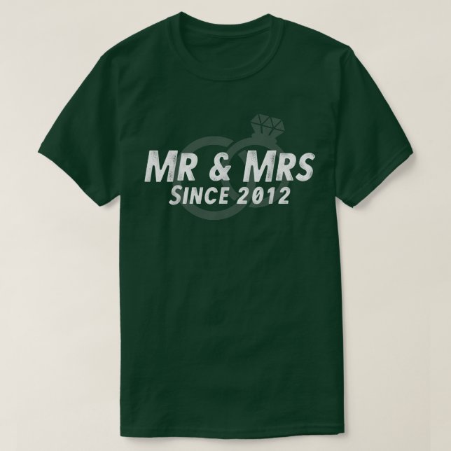 Camiseta Sr. y Sra. Desde 201210º Aniversario Boda Matchi (Diseño del anverso)