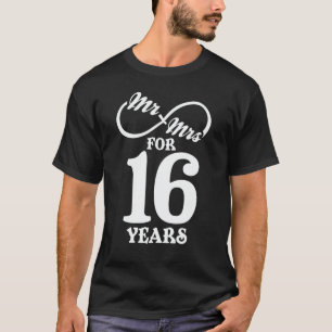 Camiseta Sr. y Sra. durante 16 años primer Boda Aniversari