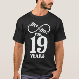 Camiseta Sr. y Sra. durante 19 años primer Boda Aniversari