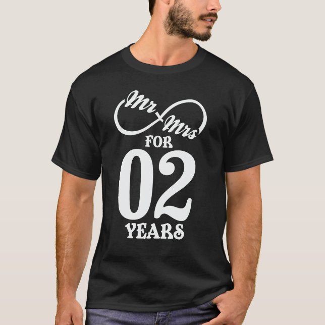 Camiseta Sr. y Sra. Durante 2 años Primer Aniversario Boda (Anverso)
