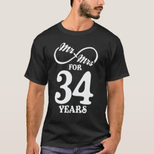 Camiseta Sr. y Sra. durante 34 años primer Boda Aniversario