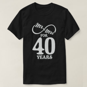 Camiseta Sr. y Sra. Durante 40 años 40 aniversario Boda