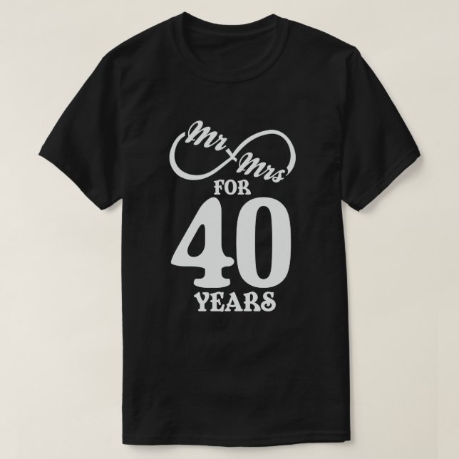 Camiseta Sr. y Sra. Durante 40 años 40 aniversario Boda (Diseño del anverso)