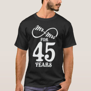 Camiseta Sr. y Sra. durante 45 años primer Boda Aniversari