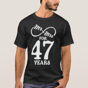 Camiseta Sr. y Sra. durante 47 años primer Boda Aniversari