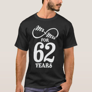Camiseta Sr. y Sra. durante 62 años primer Boda Aniversari