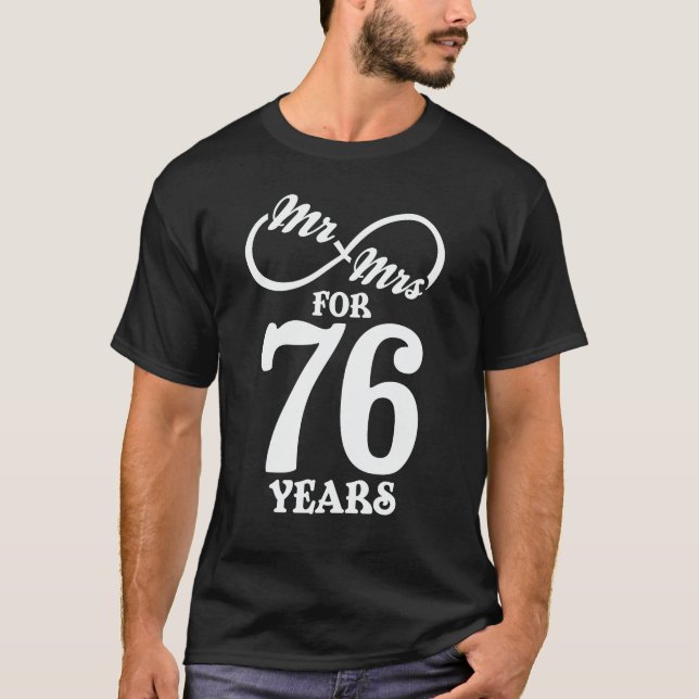Camiseta Sr. y Sra. Durante 76 años 76º Boda Aniversario (Anverso)