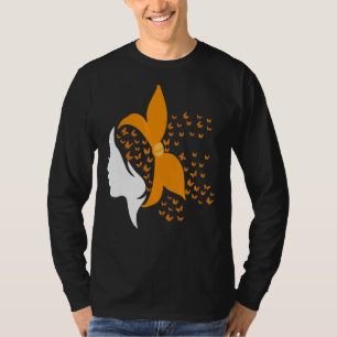 Camiseta Sra. Butterfly Naranja Ribbon Esclerosis Múltiple 