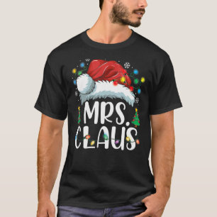 Camiseta Sra. Claus Santa Hat Navidades de parejas coincide