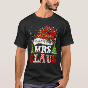 Camiseta Sra. Claus Santa Lughts Navidades Parejas Rojas De