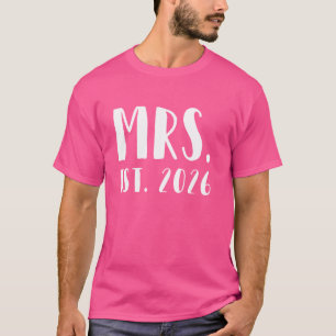 Camiseta Sra. Est. 2026 Sólo se casó con Boda Esposa, Sr. y