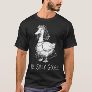 Camiseta Sra Gansa Tonta Vestido De Boda Divertido Compromi