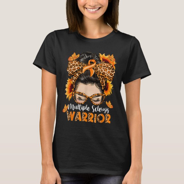 Camiseta Sra. Múltiple Esclerosis Warrior Awareness Naranja (Anverso)