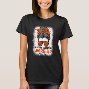 Camiseta Sra. Warrior Messy Bun Leopard Esclerosis Múltiple
