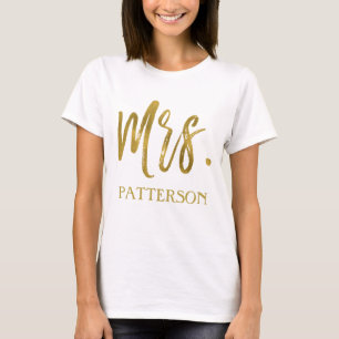 Camiseta Sra. y apellido Relieve metalizado dorado Typograp