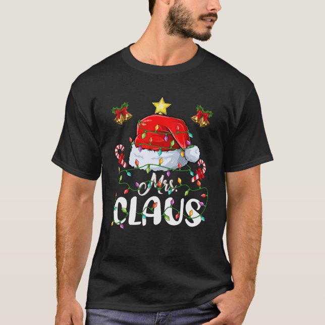Camiseta Sra. Y Sr. Santa Hat Navidades Parejas Funny Famil (Anverso)