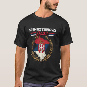 Camiseta Sremski Karlovci Serbia Viaje Mapa de bandera serb