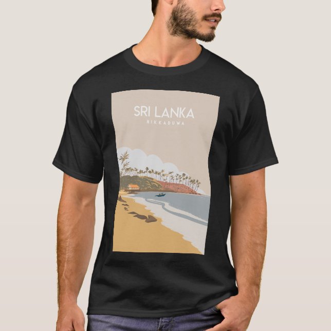 Camiseta Sri Lanka Hikkaduwa Travel Poster (Anverso)