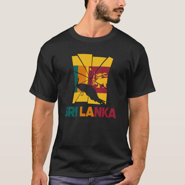 Camiseta Sri Lanka Sri Lanka: Bandera de Sri Lanka Peafowe  (Anverso)