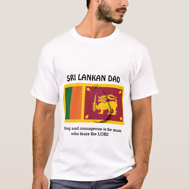 Camiseta SRI LANKAN DAD | Fuerte y valiente | Personalizado (Anverso)