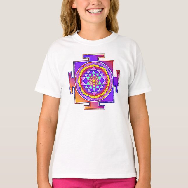 Camiseta Sri Yantra - Diseño de símbolo del hinduismo 1 (Anverso)