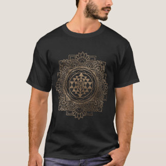 Camiseta Sri Yantra Sri Chakra in golden lotus gift