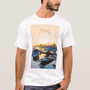Camiseta Srinagar, India - Barcas Shikara en el lago Dal