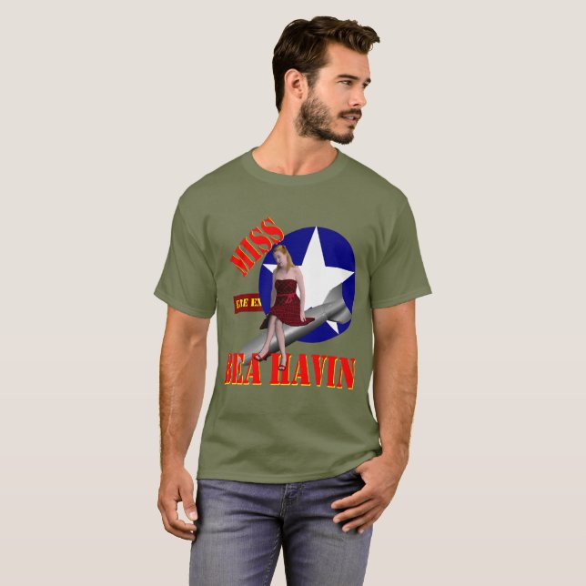Camiseta Srta. Behavin' 1944 del bombardero WW2 (Anverso completo)