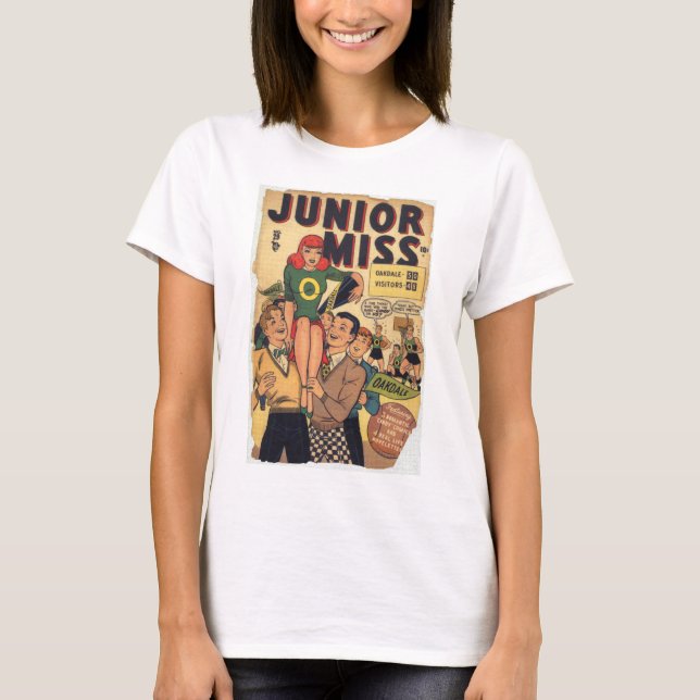 Camiseta Srta. del joven del vintage (Anverso)