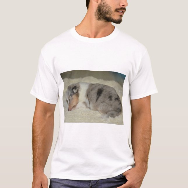 Camiseta SS Blue Merle White y ropa de cachorro Tan (Anverso)