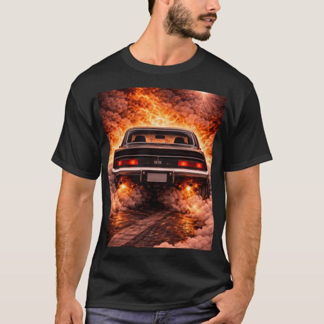 Camiseta SS Inferno Muscle Car Burnout (Anverso)