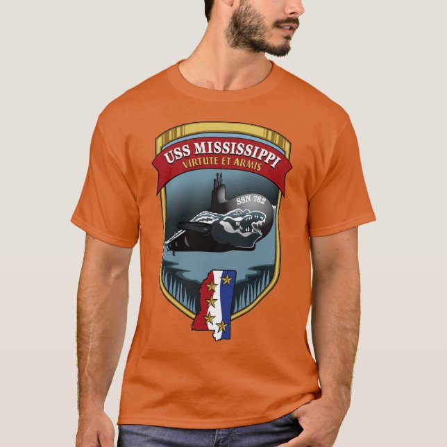 Camiseta SSN782 USS Mississippi Crest (Anverso)