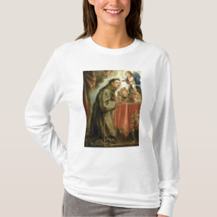 Camiseta St Anthony de Padua que adora al niño de Cristo