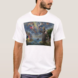 Camiseta St Anthony de Padua que predica a los pescados