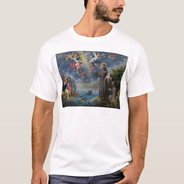 Camiseta St Anthony de Padua que predica a los pescados (Anverso)