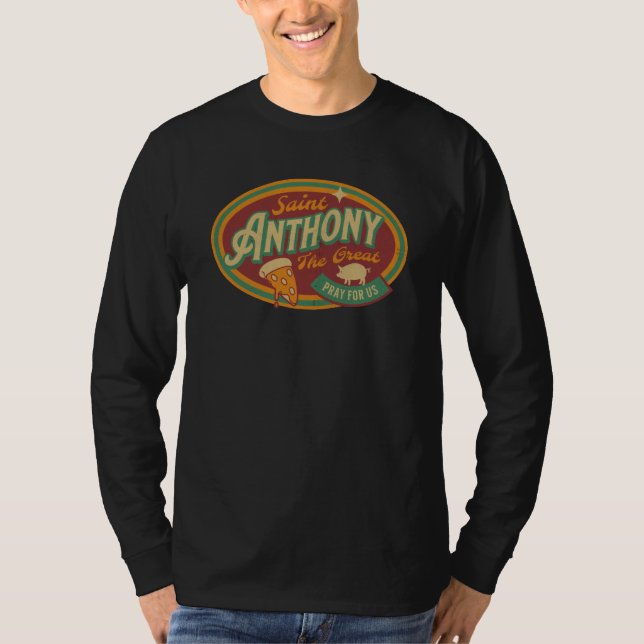 Camiseta St Anthony Great Abbot Patron Saint Farmers Retro  (Anverso)