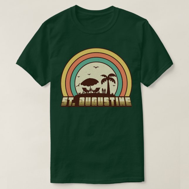 Camiseta St Augustine Beach Retro Sunset Style (Diseño del anverso)