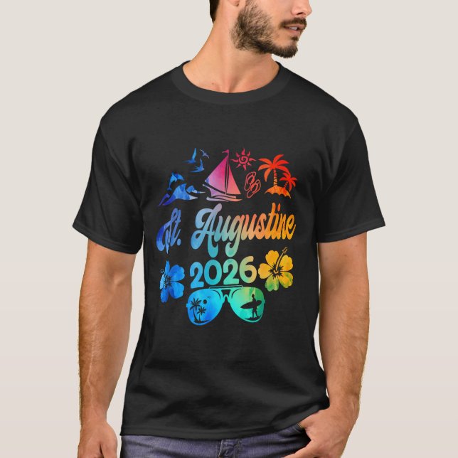 Camiseta St. Augustine Florida 2026 Vacation Tie Dye Summer (Anverso)