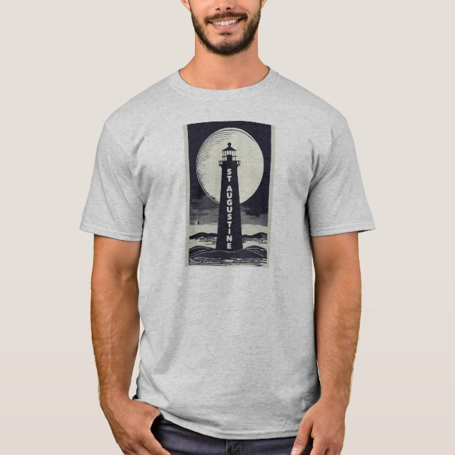 Camiseta St. Augustine Florida Lighthouse Moon (Anverso)