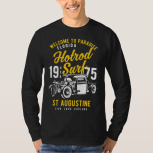 Camiseta St Augustine Florida Retro Hotrod Surf Distressed 