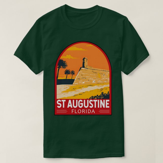 Camiseta St Augustine Florida Travel Art Emblem TShirt (Diseño del anverso)