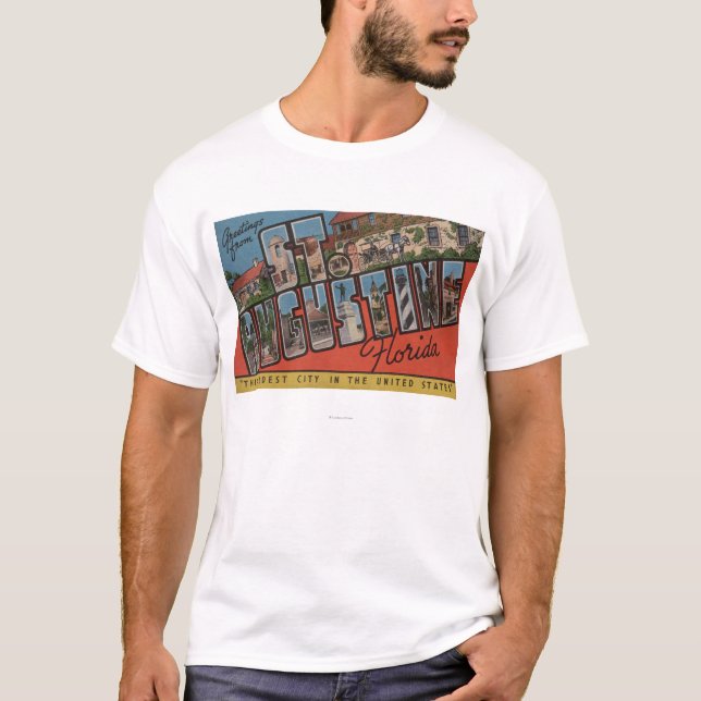 Camiseta St Augustine, la Florida - escenas grandes 2 de la (Anverso)