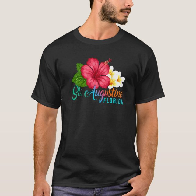 Camiseta St Augustine Vacation Florida Tropical Hibiscus Fl (Anverso)