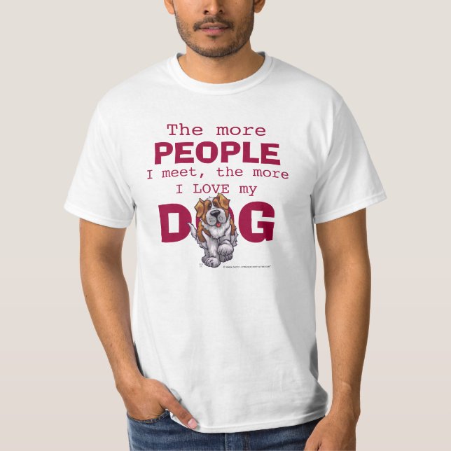 Camiseta St. Bernard cuanto más gente, amor al perro (Anverso)