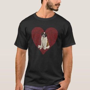 Camiseta St Bernard Día de San Valentín Dog Love Fingprint