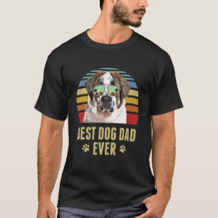 Camiseta St. Bernard Mejor Perro Papá Nunca Retro Sunset