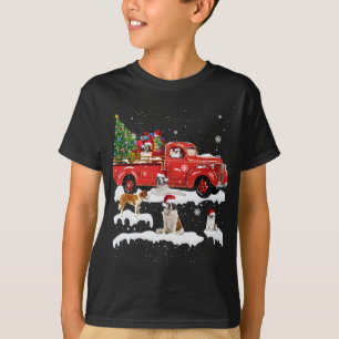 Camiseta St Bernard Montando Camión Rojo Feliz Navidad X-ma